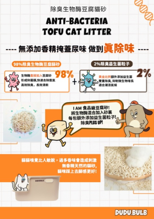 DUDU.BULB Anti-Bacteria Cat Litter 生物抑菌豆腐貓砂