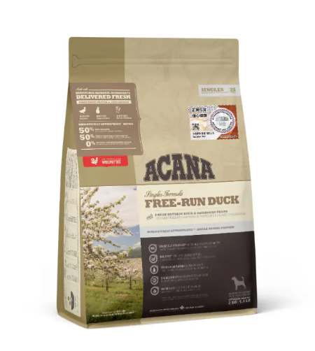 Acana 無穀物狗糧 - 單一蛋白 放養鴨配方  2KG / 6KG / 11.4KG