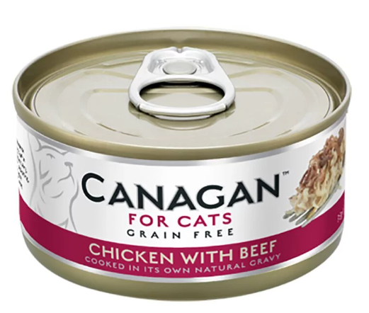 Canagan 原之選  - Chicken with beef 無穀物雞肉+牛肉貓罐頭 75g