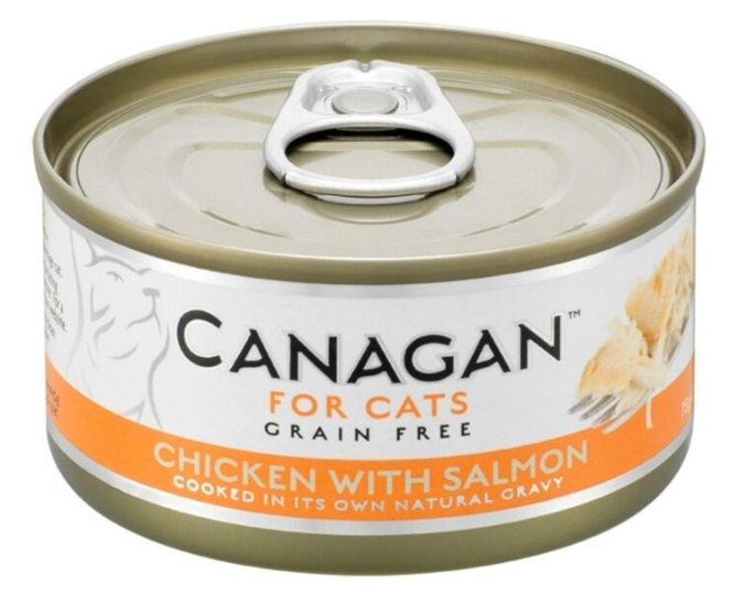 Canagan 原之選 – Chicken with Salmon 雞肉、三文魚貓罐頭 (淺橙色) 75g