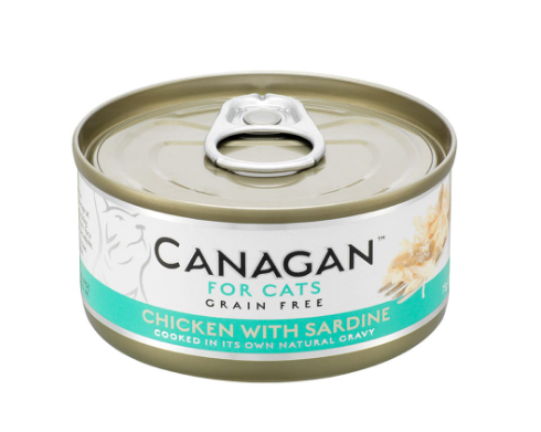 Canagan 原之選 – Chicken with Sardine 沙丁魚、雞肉 貓罐頭 (綠藍色) 75g