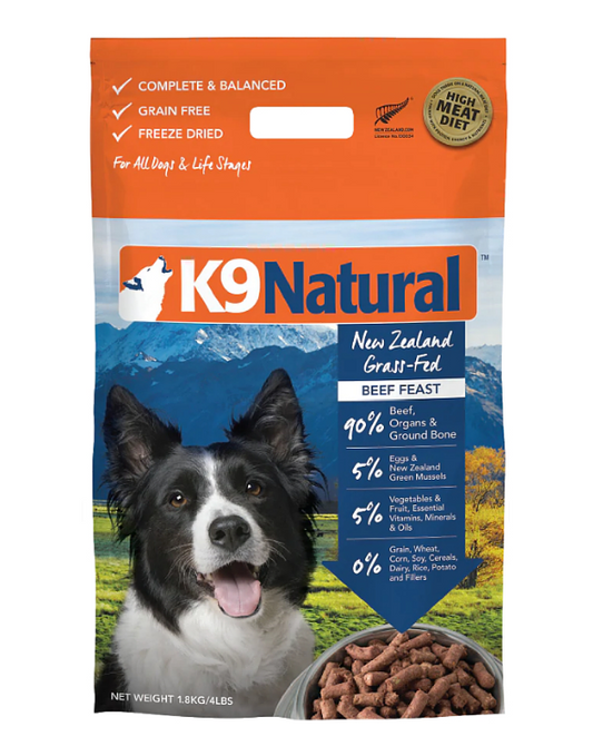 K9 Natural – Beef Feast 紐西蘭脫水鮮肉狗糧 – 牛肉盛宴 1.8kg