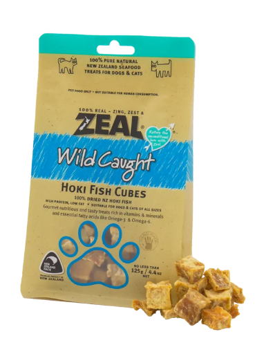 Zeal - Hoki Fish Cubes 長尾藍鱈魚粒 (貓犬適用) 125g